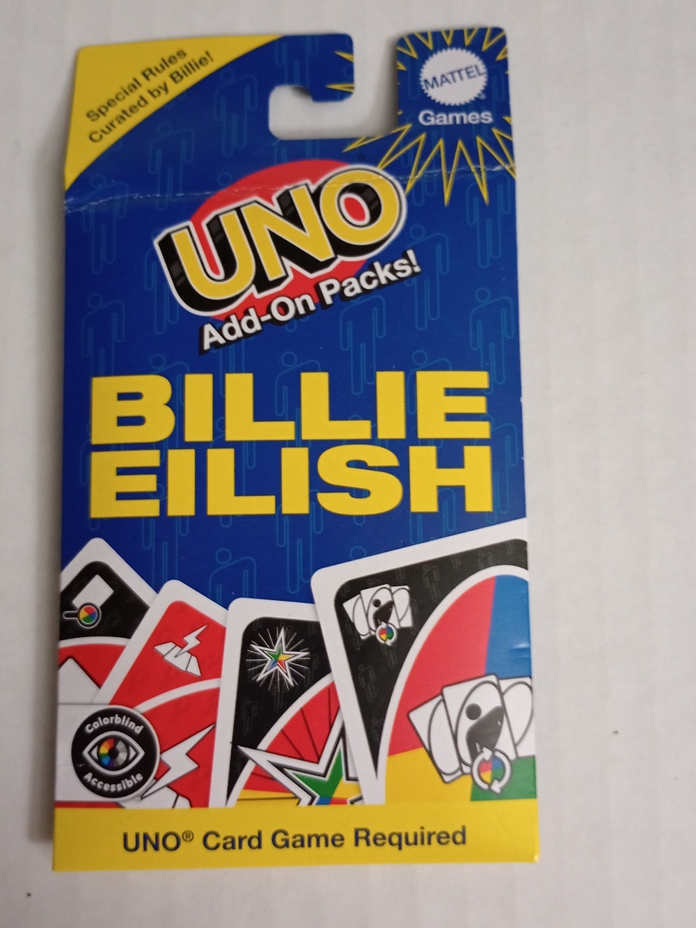 Mattel Uno Billie Eilish Add On Pack Card Game Includes 16 Cards & Instructions